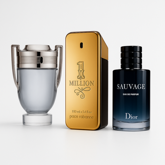 Combo de 3 perfumes Paco Rabanne ONE MILLION, Dior SAUVAGE e Paco Rabanne INVICTUS 100ml